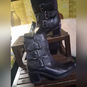 Stylish Black Buckle Ankle Boots